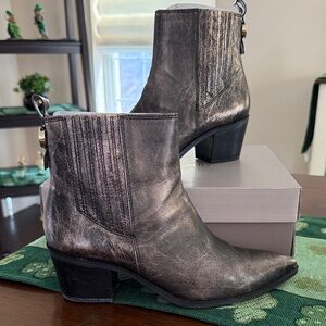 Franco Sarto Metallic Ankle Booties